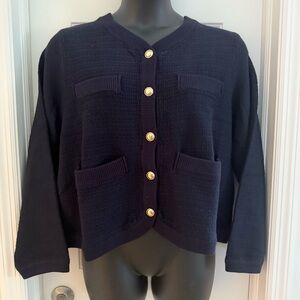 NEW Navy Blue Button-Up Women's Sweater